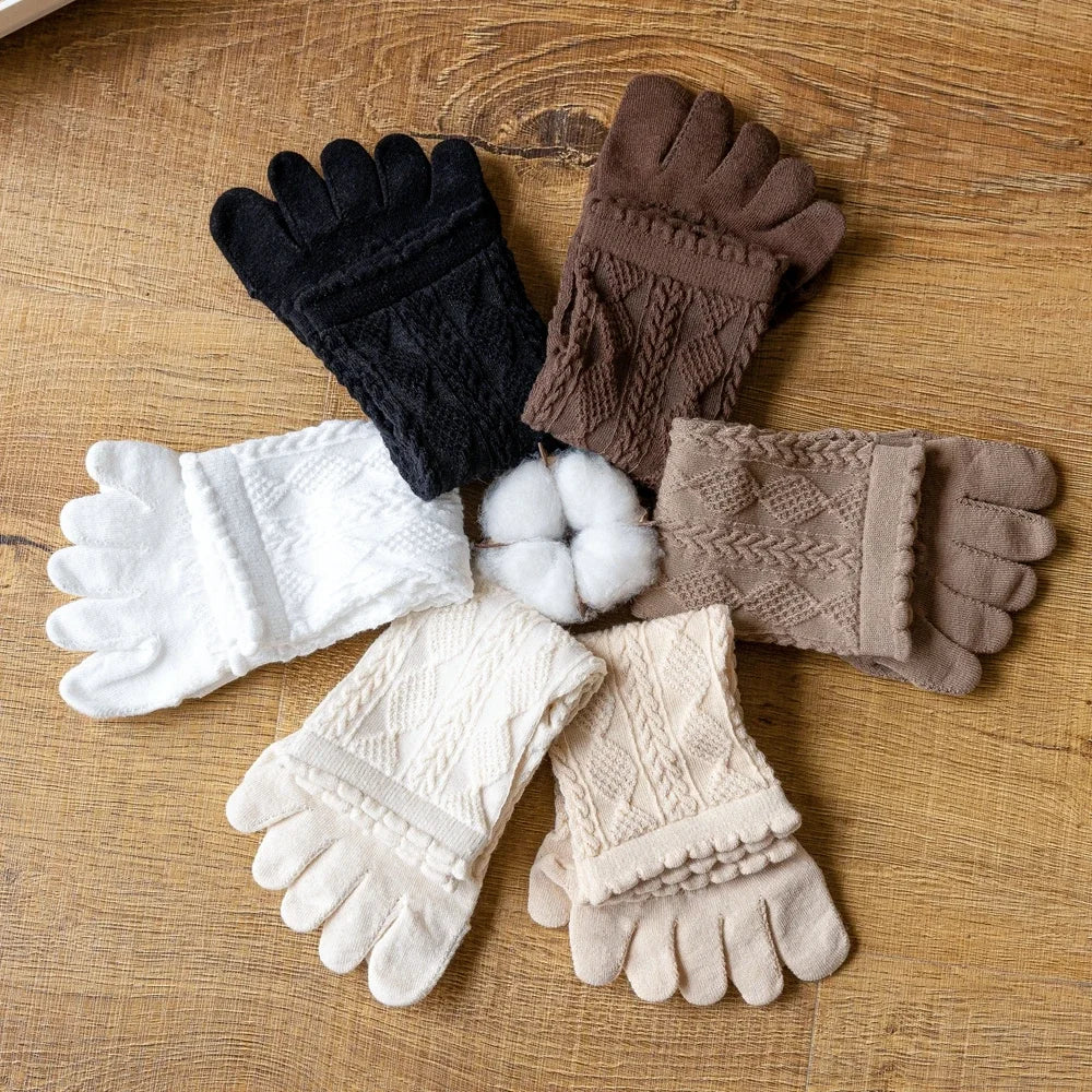 3 Pairs Summer Mesh Toe Socks Women Embroidered Floral Five Finger Socks High Quality Cotton Athletic Socks