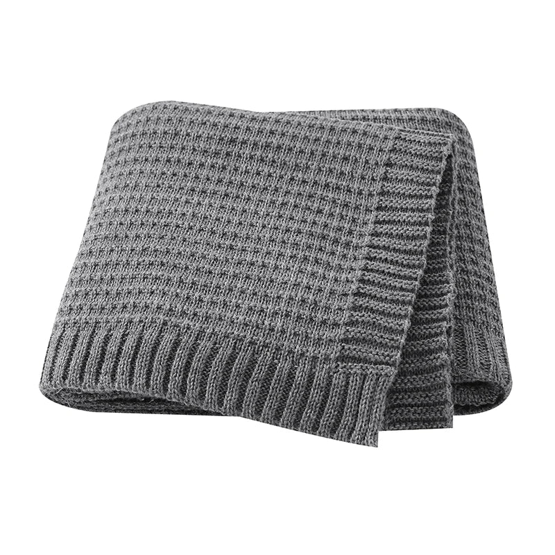 Baby Blankets Knitted Newborn Netural Breathable Month Swaddle Wrap Mat for Infant Boy Girl Crib Cellular Children 90*70cm Cover