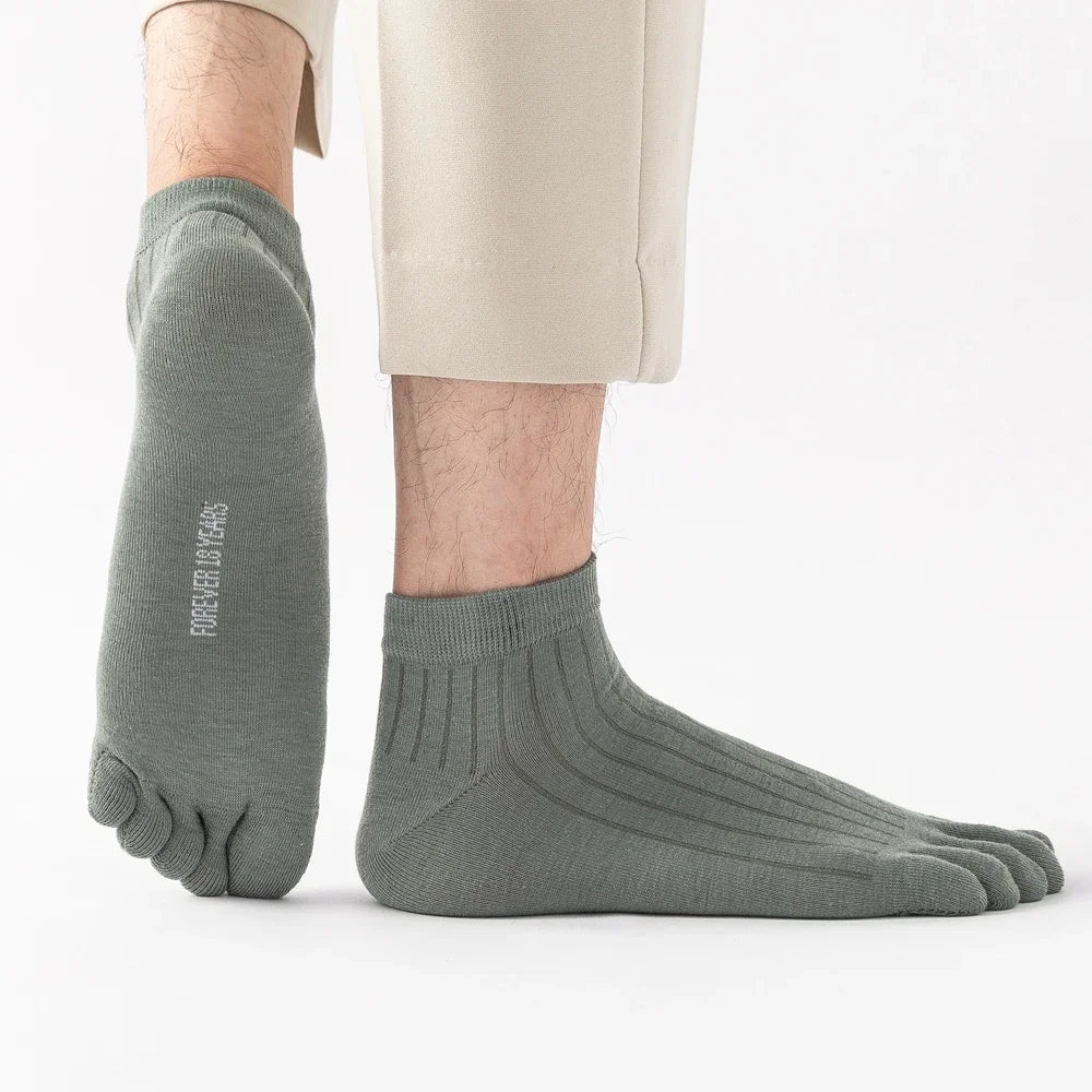 5 Pairs Summer Five Finger Socks for Men Thin Cotton Toe Socks with Separate Fingers Low Cut Ankle Sports Socks high quality