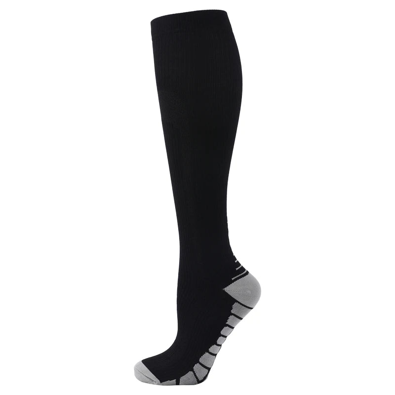Running Men Women Compression Socks For Football Anti Fatigue Pain Relief 20-30 Mmhg Black Compression Socks Fit For Sport Socks