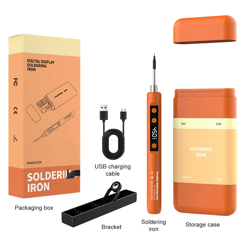 8-15W Type-C Digital Electric Soldering Iron Kit Intelligent Adjustable Temperature Fast Heating Mini Solder Irons Repair Tool