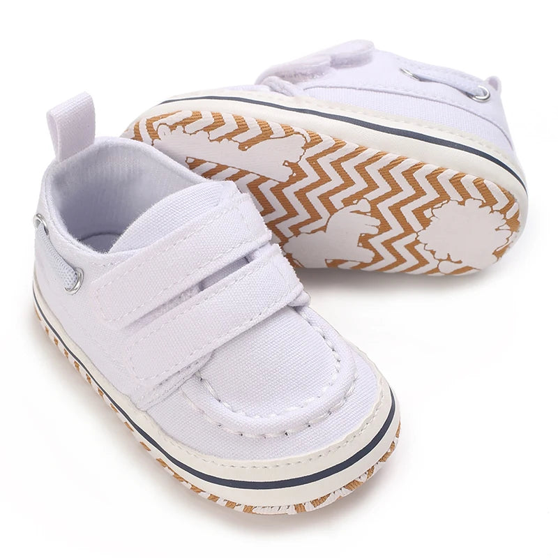 0-18 Months Infant Spring Shoe Newborn Infant Girls and Boys Recreational Baptism Non-Slip Walking Shoe White Soft-soled Sneaker