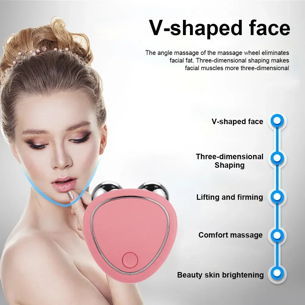 Mini Facial Massage Beauty Instrument Portable USB Charging Multifunctional Skin Care Thin Face Anti Wrinkle Face Firming Lift
