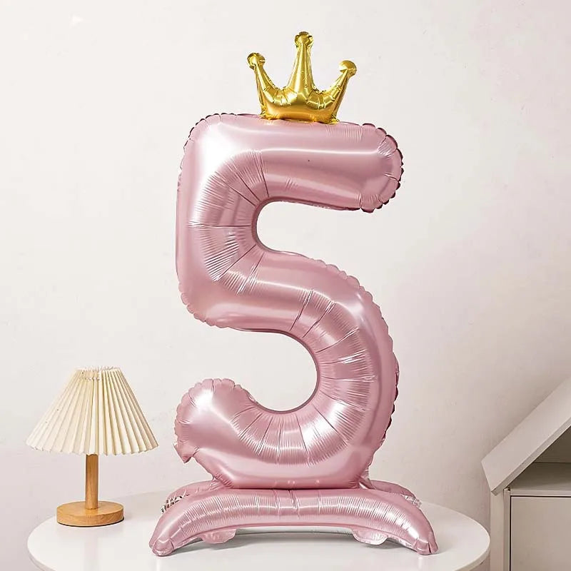 40 Inch Birthday Number Ballons New Girls Princess 10 TH Birthday Blue Crown Balloons Wedding Party Ballons Jumbo Number Balloon