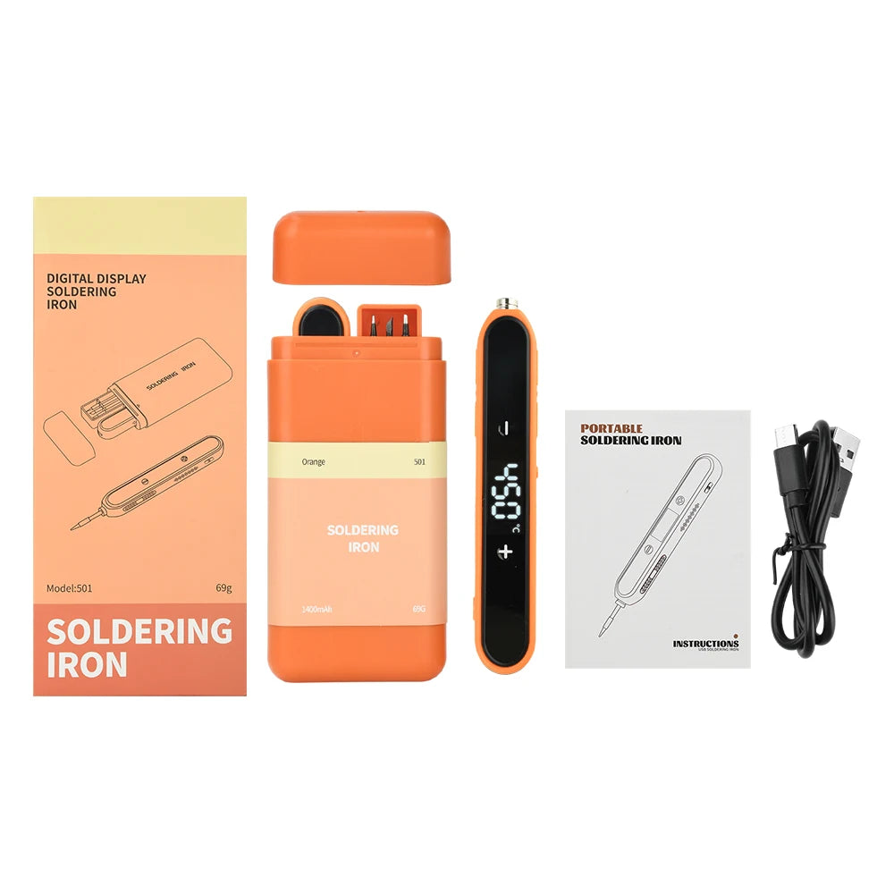 8-15W Type-C Digital Electric Soldering Iron Kit Intelligent Adjustable Temperature Fast Heating Mini Solder Irons Repair Tool
