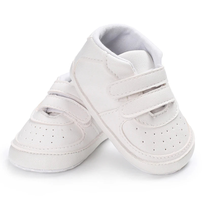 0-18 Months Infant Spring Shoe Newborn Infant Girls and Boys Recreational Baptism Non-Slip Walking Shoe White Soft-soled Sneaker