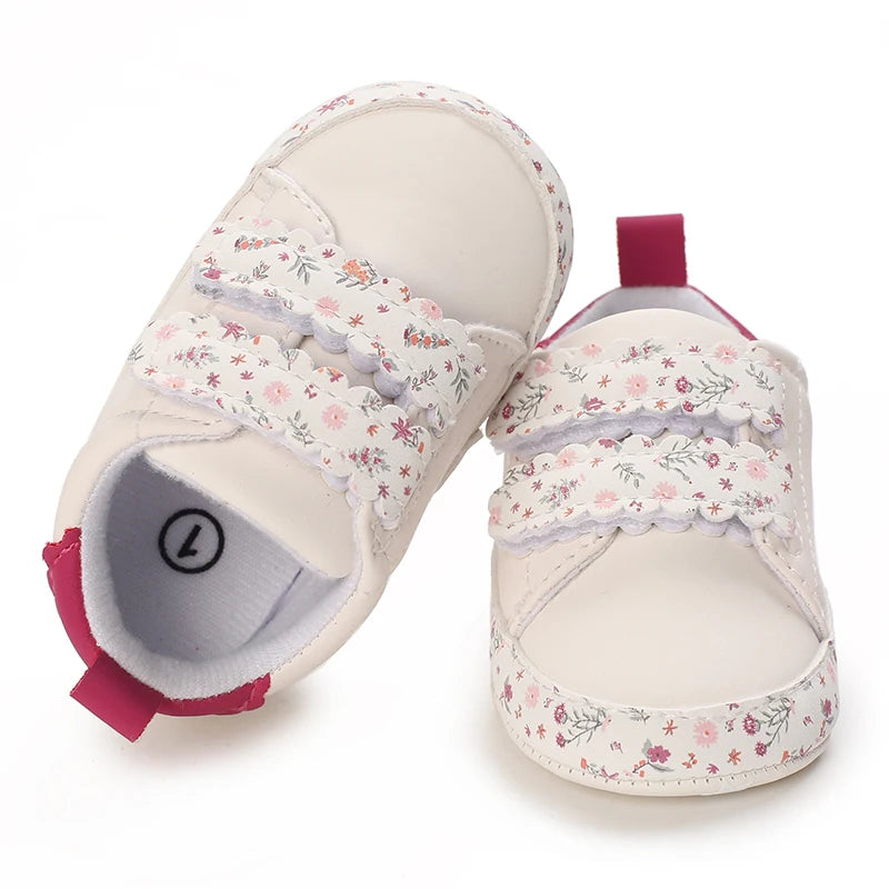 0-18 Months Infant Spring Shoe Newborn Infant Girls and Boys Recreational Baptism Non-Slip Walking Shoe White Soft-soled Sneaker
