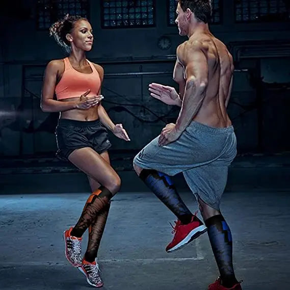 3 Pairs Lot Pack Compression Socks Running Men Women Floral Prints Stockings Sports Anti-Fatigue Compression Socks Bulk Sales