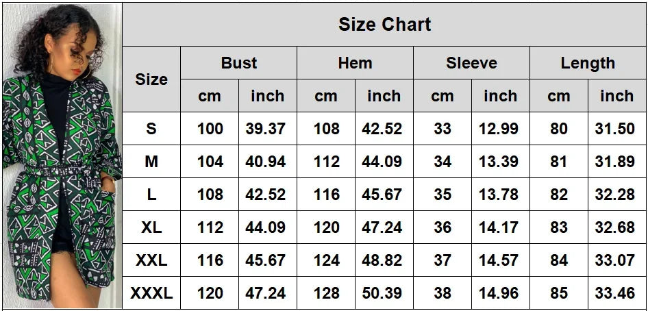 African  Printing Dress Women's Fashion Kimono Cardigan Coat Dashiki Geometric Belt Dress Plus Size Retro African Christmas Robe