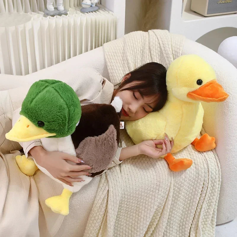 Simulation Small Yellow Duck Kawaii Wild Green Duck Plush Toys  Cartoon Stuffed Animals Dolls Soft Throw Pillow Toys Room Decor