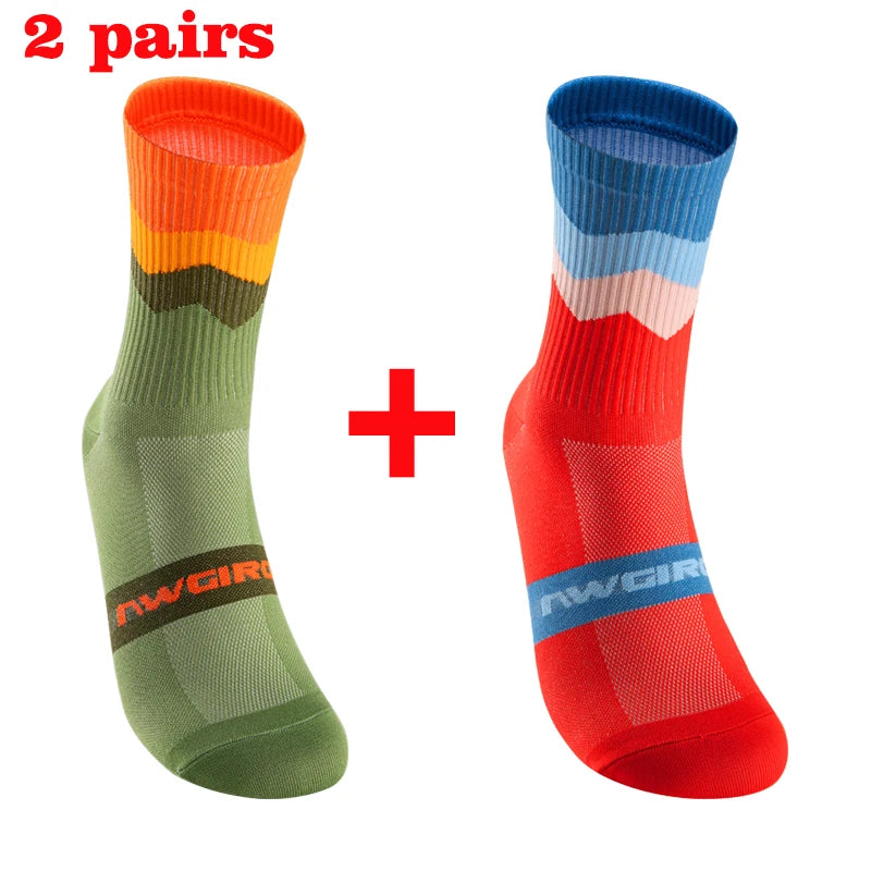 2pairs Professional Cycling Socks Breathable Road Bicycle Socks Men Women Outdoor Sports Racing e Compression Cycling For Women