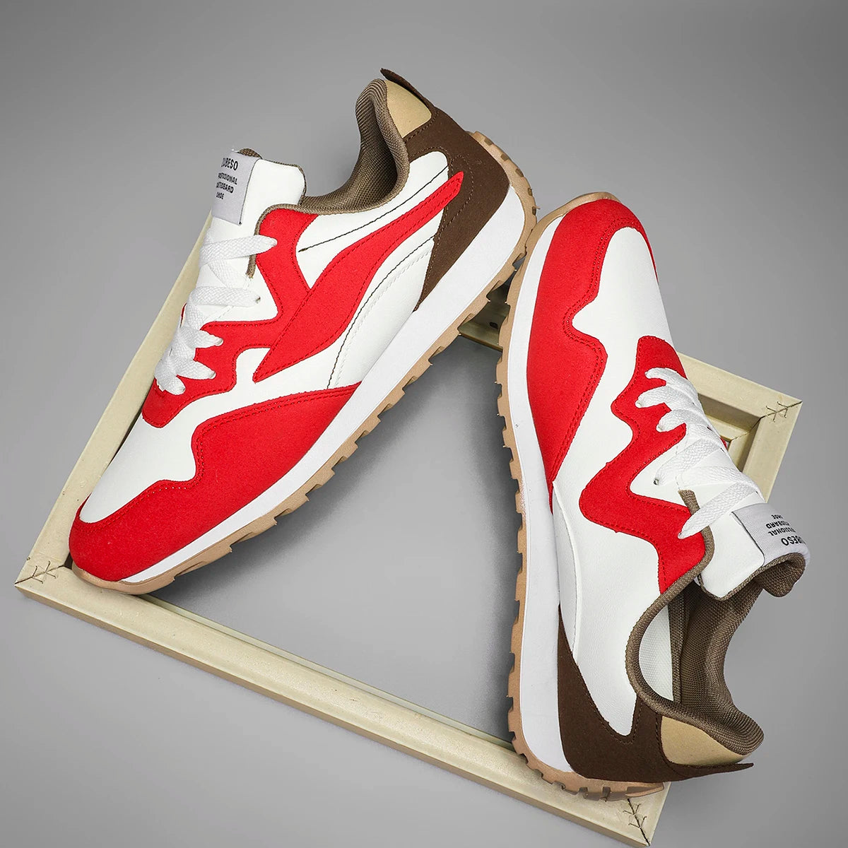 Men's Vulcanized Shoes Spring Autumn Comfortable Non Slip White Casual Sneakers Men Outdoor Retro Lace Up Platform Walking Shoes