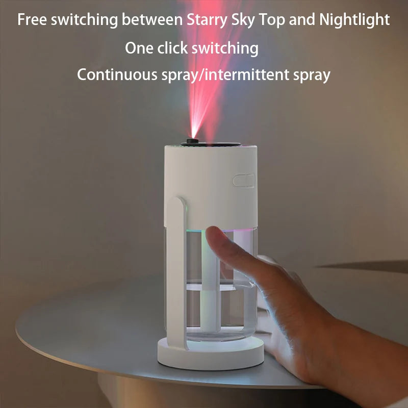1PC 280ML Air Humidifier Colorful Atmosphere Light Mute Humidification Rotate Creative Colorful Cup Desktop Home Car Humidifier
