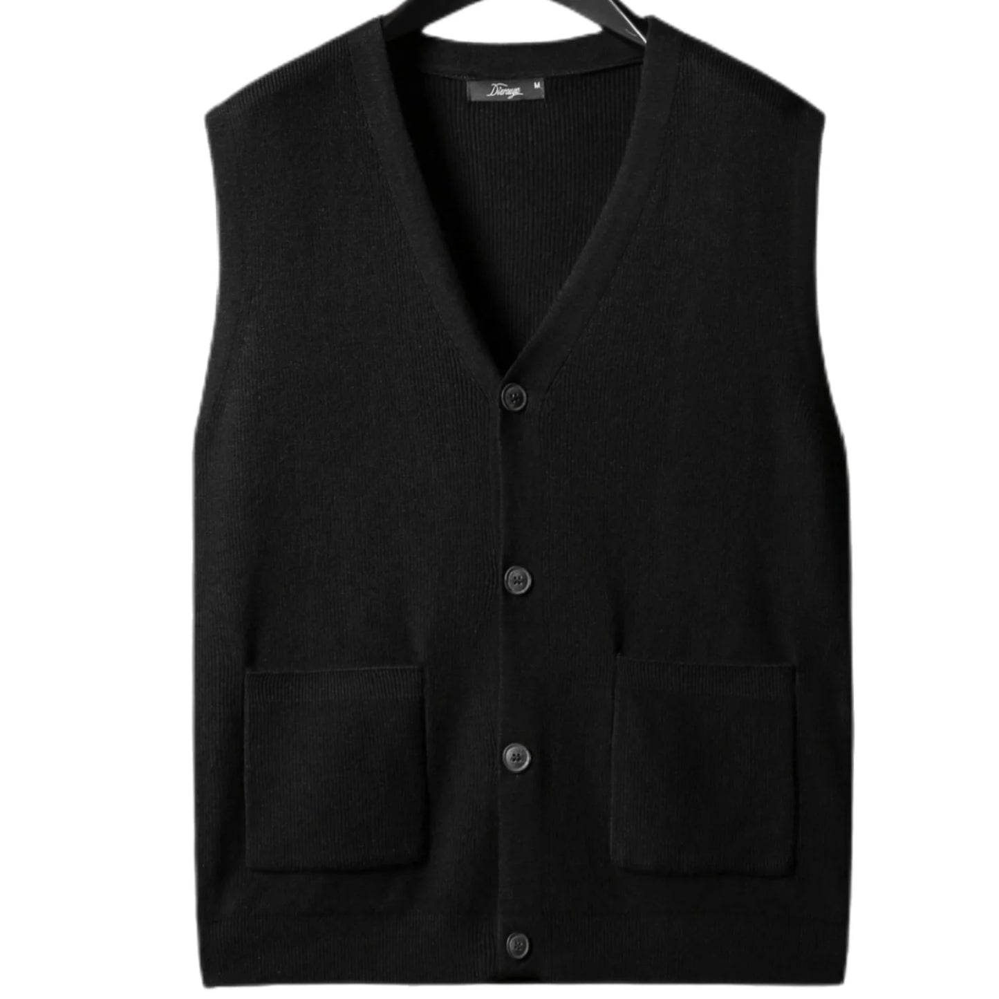 Large knitted sweater, men's new cardigan vest, autumn and winter large loose fat sweater.