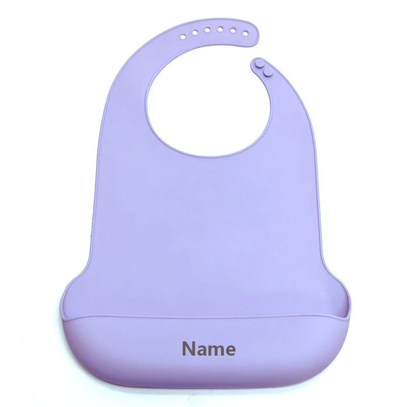 Adult Bibs Personalized Name Printing Silicone Drool Bib Easy to Clean Father Mother Gift Suitable for Elderly Use