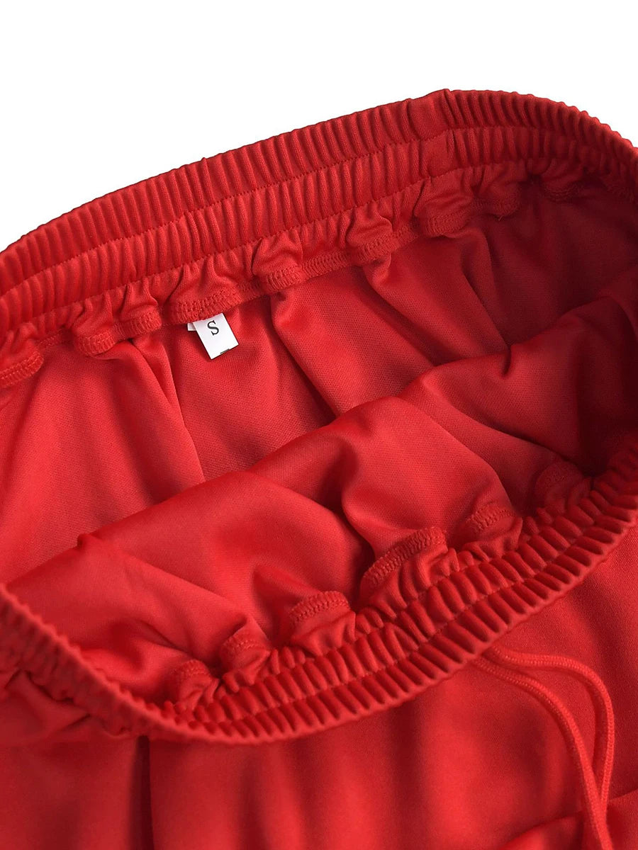 ZIML Minimalist Two Piece Sets For Women Stand Collar Long Sleeve Spliced Zipper Tops High Waist Shorts Chic Set Female Fashion