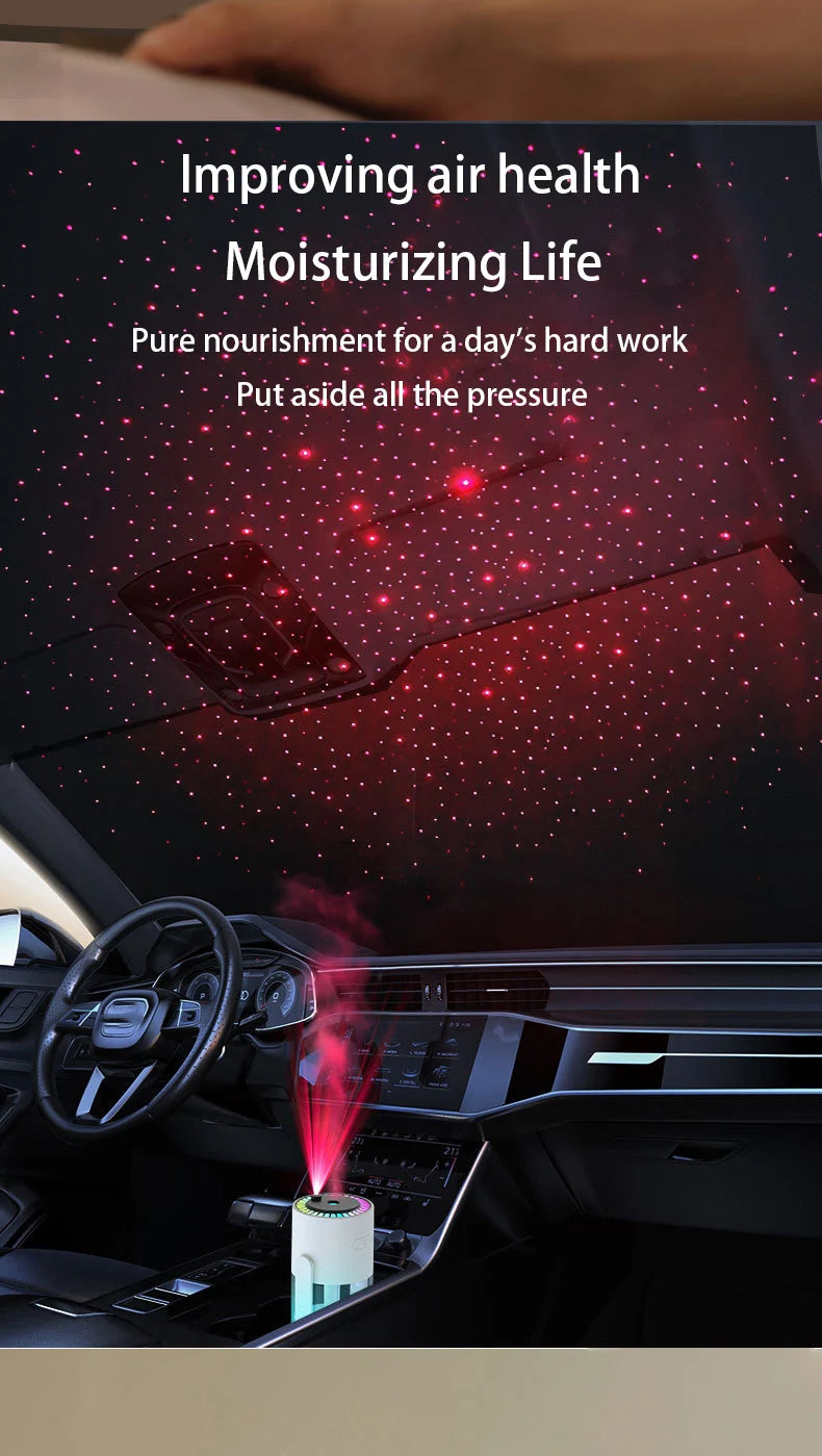 1PC 280ML Air Humidifier Colorful Atmosphere Light Mute Humidification Rotate Creative Colorful Cup Desktop Home Car Humidifier