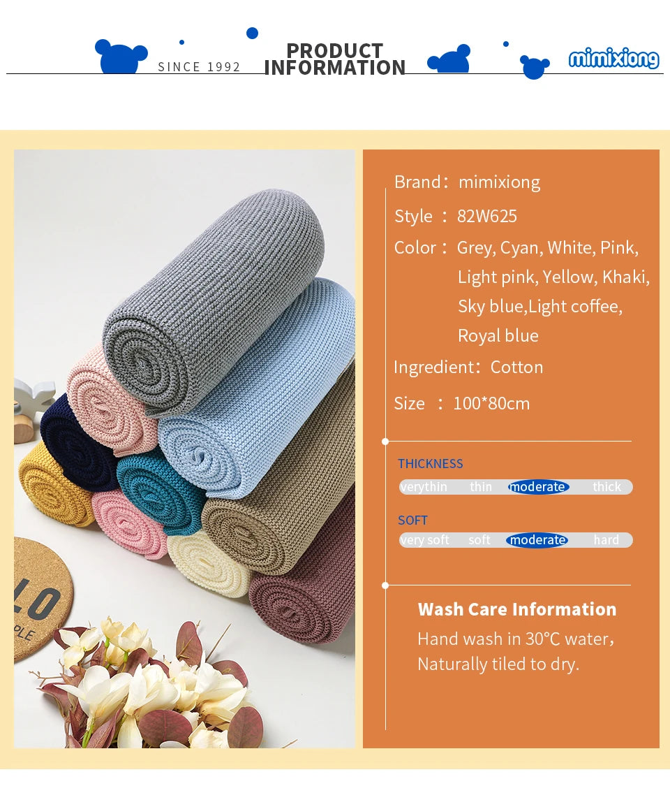 Baby Blankets 100*80cm Knit Newborn Boy Girl Month Stroller Bassinet Bedding Cradle Quilts Dual-Use Infant Netural Receiving Mat