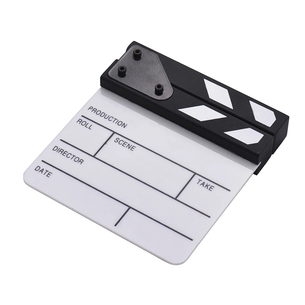 Andoer Compact Size Acrylic Clapboard Clapper Board Dry Erase Director TV Movie Film Cut Action Scene Clapper Board