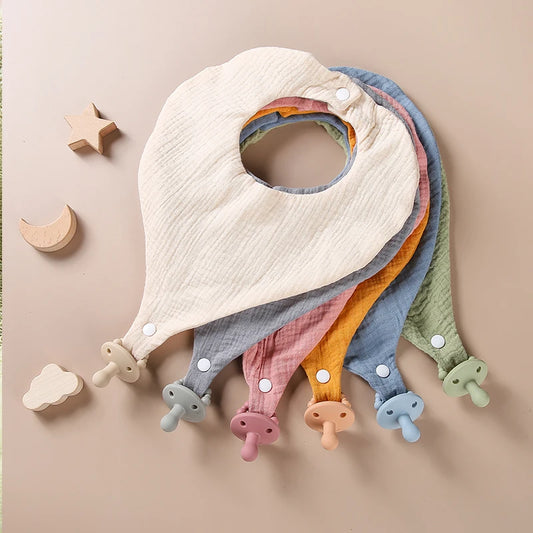 1pcs Baby Bibs Round Newborn Double Cotton Bibs Saliva Towel Baby Feeding Bibs Apron Boys Girls Clothes Kids Children Bandana