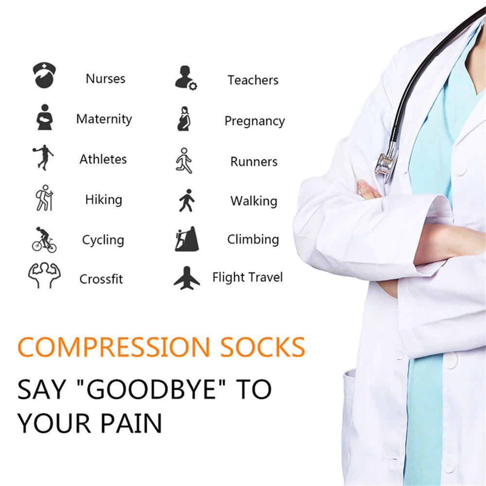 Running Compression Socks Summer 20-30 Mmgh Pregnant Edema Varicose Veins Varicose Veins Edema Diabetes Marathon Nurse Stocking