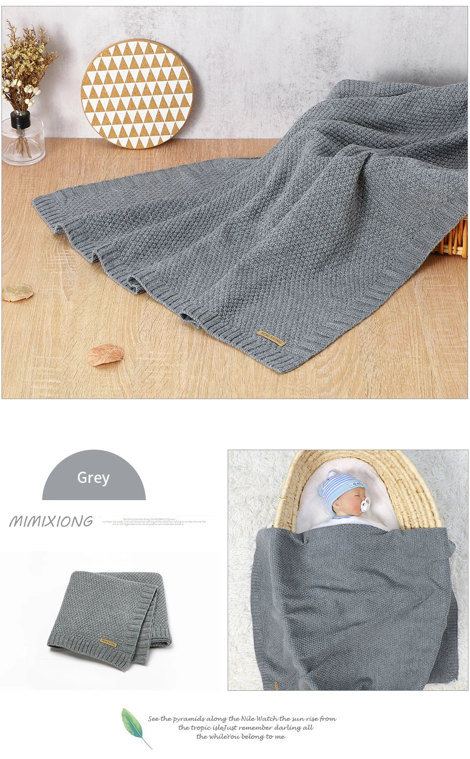 Newborn Baby Blankets Swaddle Wrap Breathable Knitted Infant Boys Girls Crib Cellular 100*80cm Toddler Throw Receiving Quilt Mat
