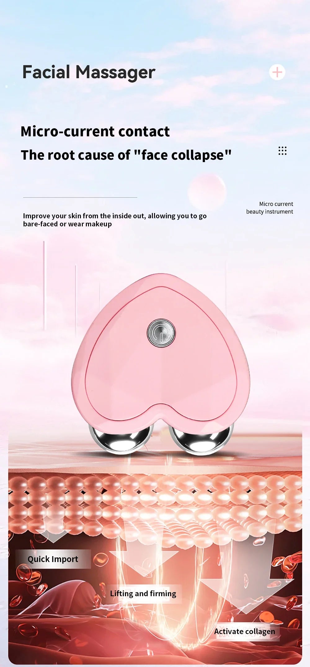 Face Lifting Machine Facial Massager Microcurrent Roller Charging Facial Anti  Skin Tightening Wrinkle Rejuvenation Beauty tool