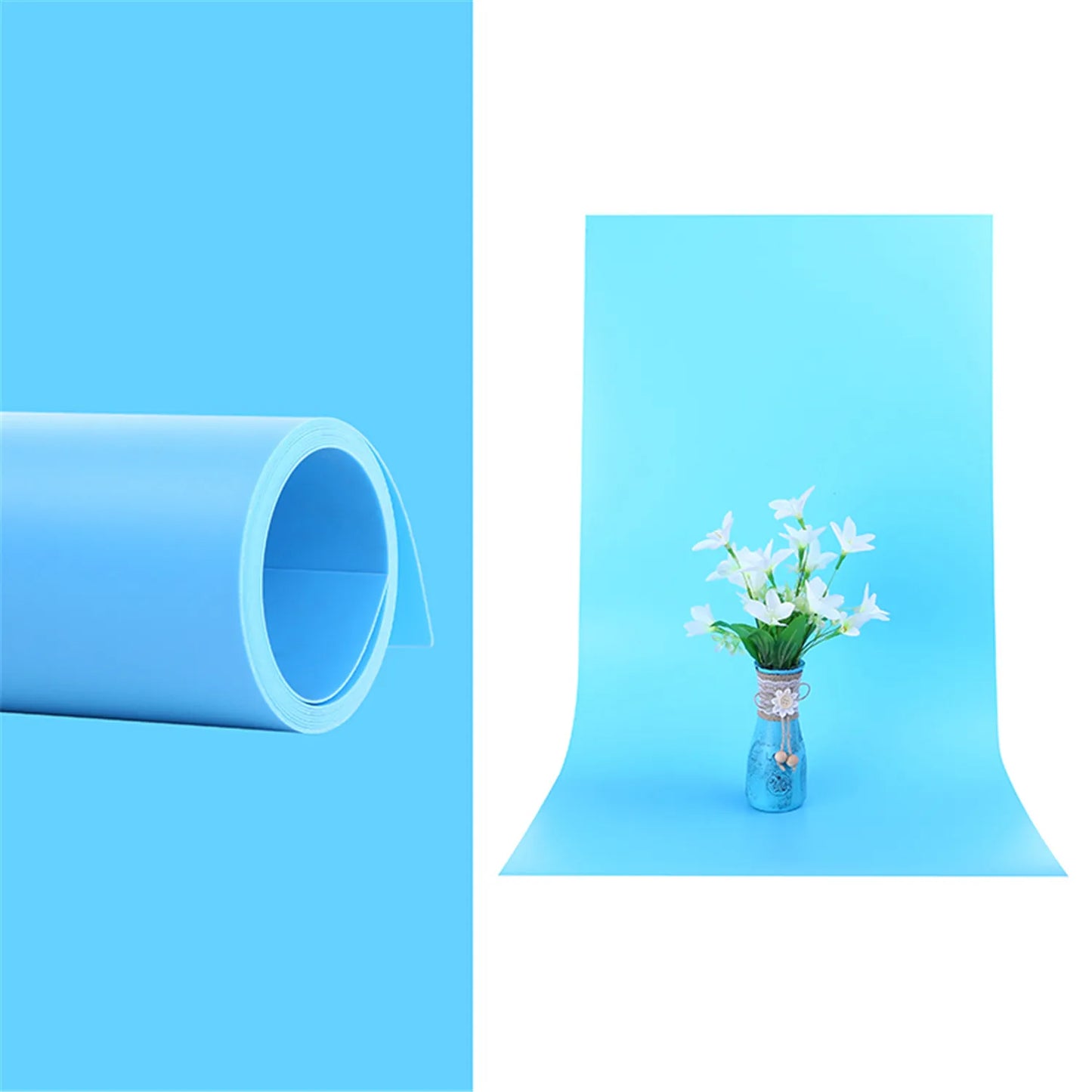 55*120cm Solid Matte PVC Anti-wrinkle Waterproof White Photo Backgrounds Backdrop for Photography Subject shooting