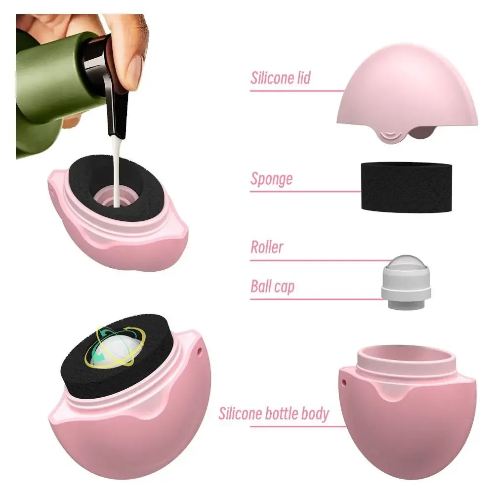 55ml Silicone Suncream Roller Applicator Refillable Oval Isolation Lotion Cream Bottles Stitching Color Cosmetics Tool Travel ﻿