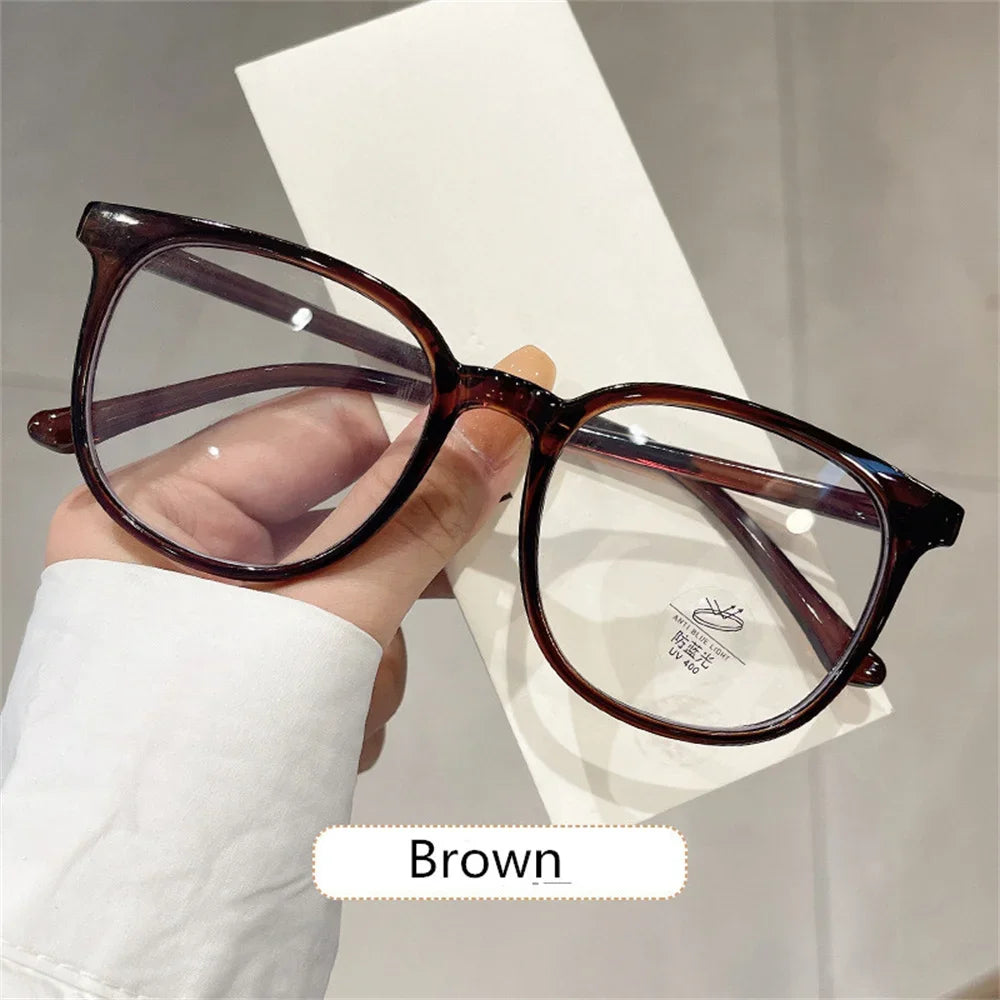 New Retro Ultra-light Glasses Anti-blue Light Flat Glasses Female Fashion Exquisite Casual Transparent Frame Flat Light Glasses