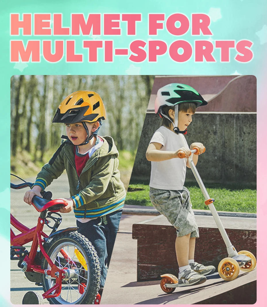 FUNWICT Children Bicycle Helmet Elbow Pads Protective Gear Sports Lightweight Safety Cap Bike Skateboard Roller Skating durable