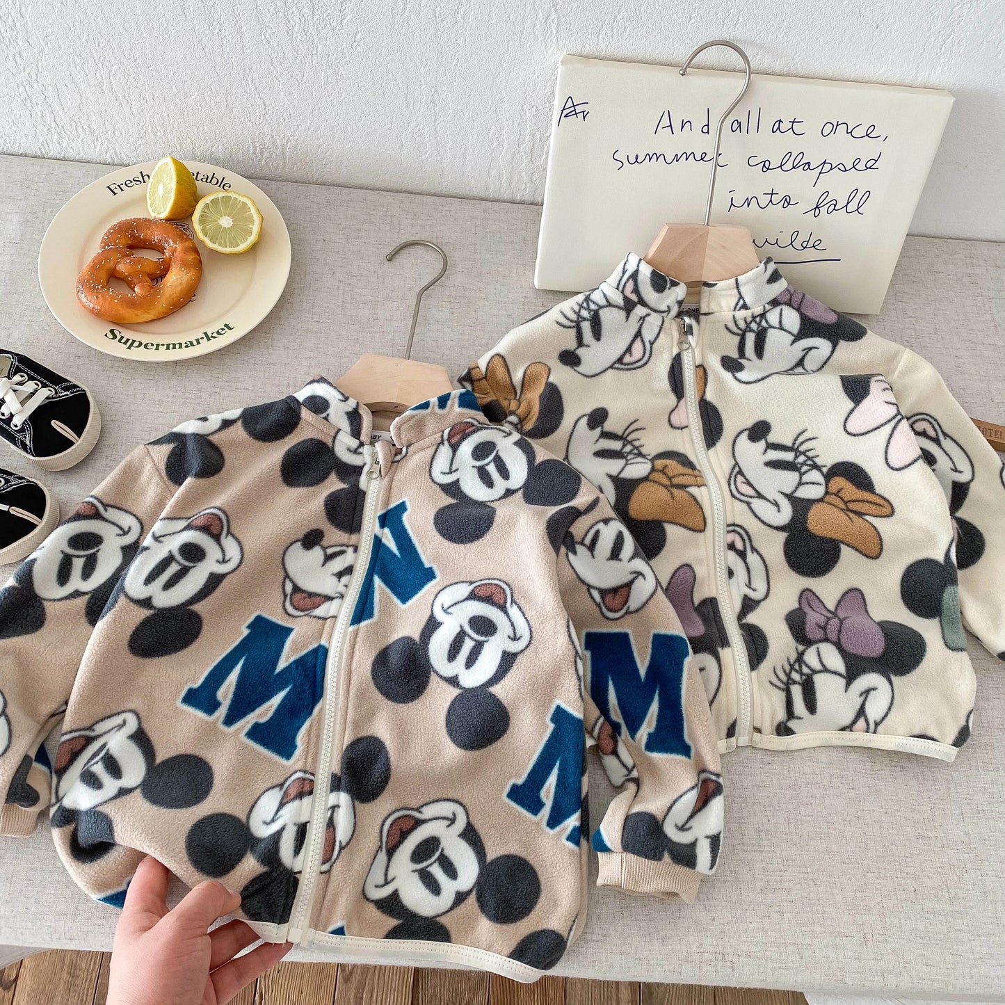 Spring Autumn Thin Children's Outerwear Printed Mickey Fashion Kids Boy Girl Casual Jacket Tops Children Clothing Coats 1-6y