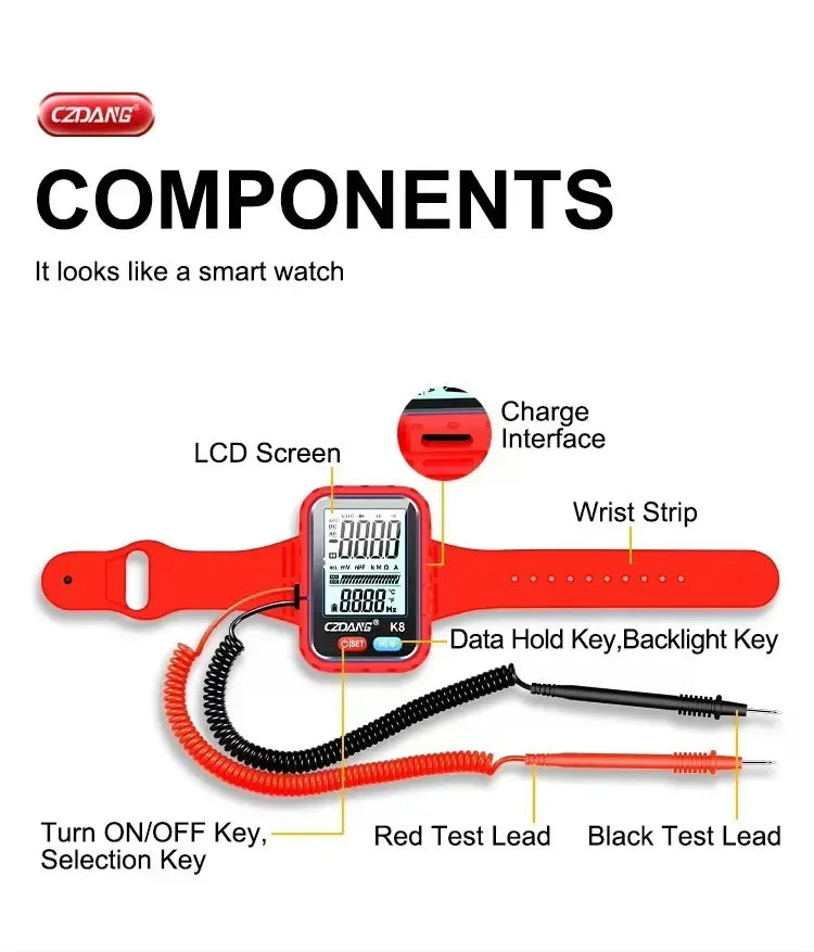 NASAN Digital Multimeter AC/DC Meter Voltage Resistance Meter Electrician LCD Backlight Test Professional Electrical Tester Tool