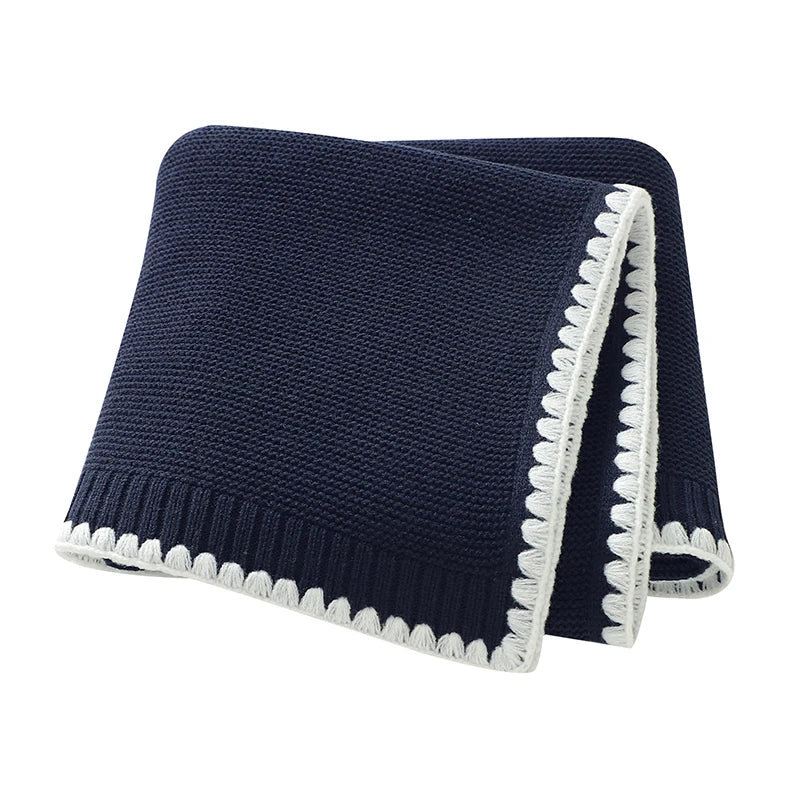 Solid Baby Receiving Blankets for Girl & Boy 90*70cm Knitting Newborn Netural Dual-Use Crib Nap Bedding Sheets Children Cellular