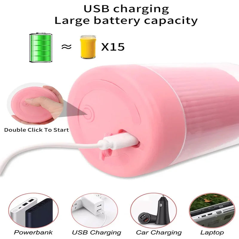 USB Rechargeable Portable Electric Fruit Juicer Blender Handheld Smoothie Milkshake Maker Mini Juice Water Stirring Mixer Cup