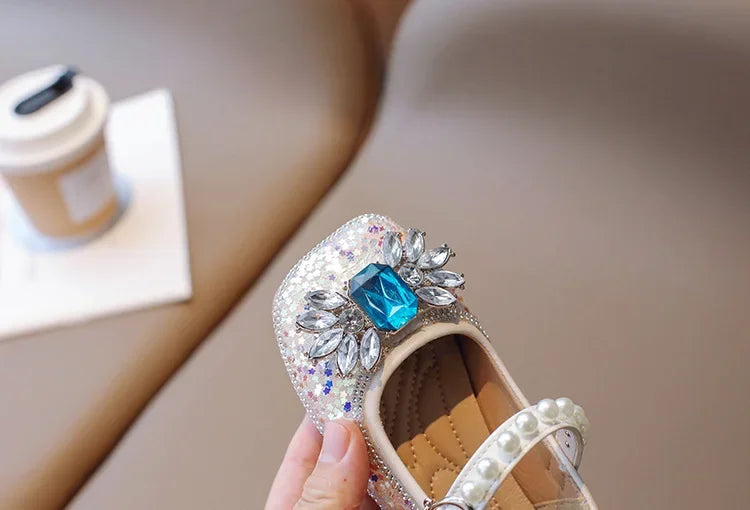 2025 New Fashionable Stylish Princess Crystal Shoes For Girls Children's Dance Kids Shoes Wholesale Medium