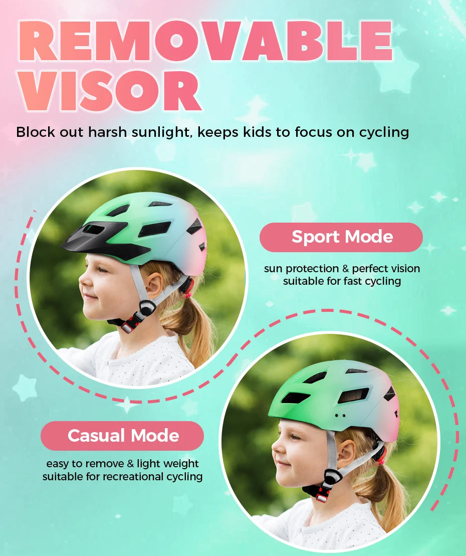 FUNWICT Children Bicycle Helmet Elbow Pads Protective Gear Sports Lightweight Safety Cap Bike Skateboard Roller Skating durable