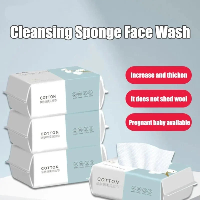 Reusable thickened face towel One pack of 100 pieces per pack Travel cleanser, wet and dry makeup remover, cotton soft fabric