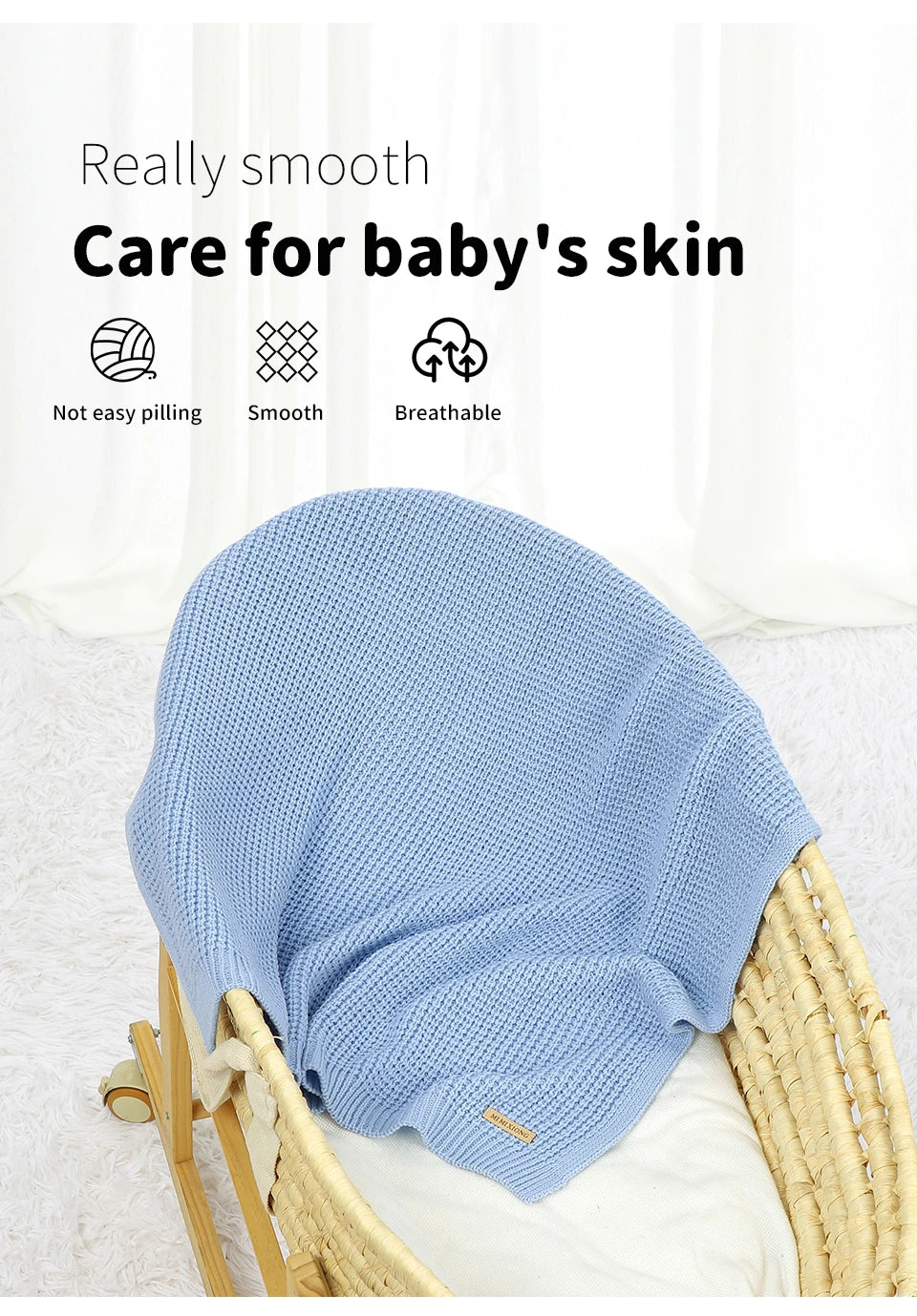 Baby Blankets 90*70cm Knitted Newborn Boys Girls Stroller Swaddle Wrap Infant Netural Crib Cellular Toddler Throwing Quilts Mats