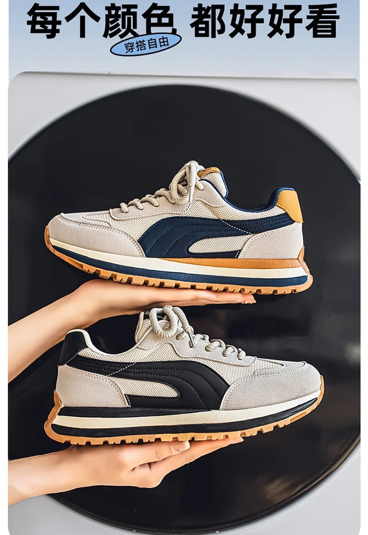 2025 Spring Men's Brand Sneaker Comfortable Platform Sports Shoes Men Non-Slip Breathable Running Shoes Man zapatillas de hombre