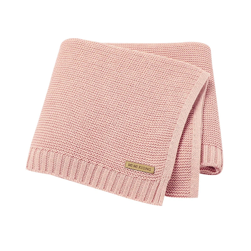 Baby Blankets 100*80cm Knit Newborn Boy Girl Month Stroller Bassinet Bedding Cradle Quilts Dual-Use Infant Netural Receiving Mat
