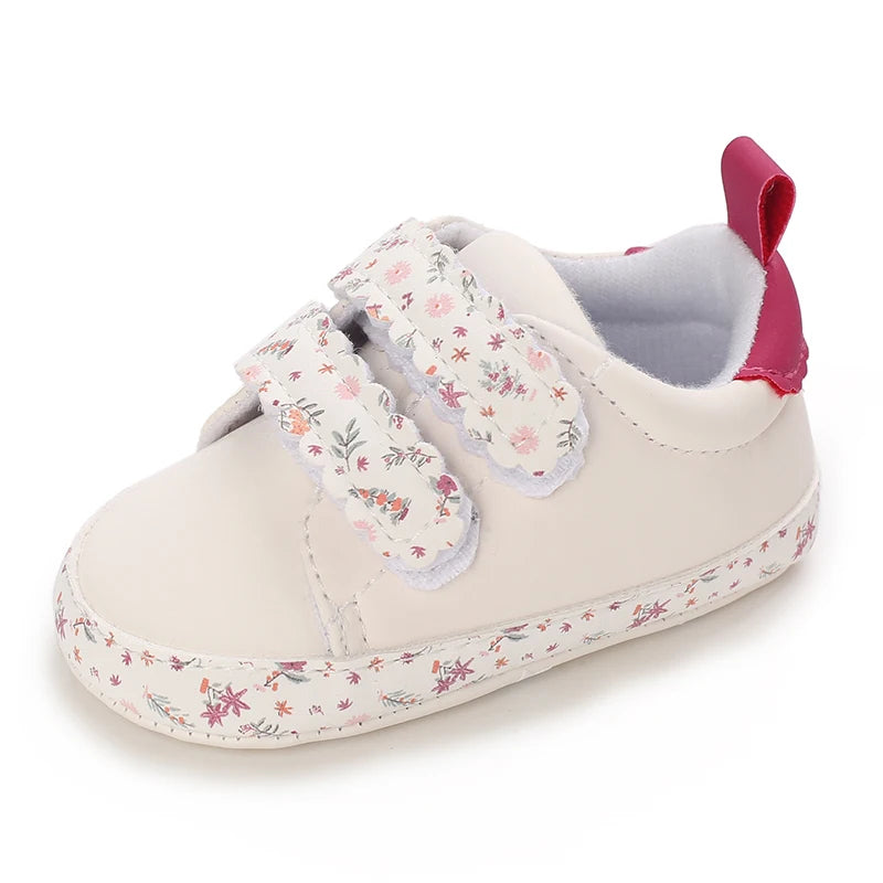 0-18 Months Infant Spring Shoe Newborn Infant Girls and Boys Recreational Baptism Non-Slip Walking Shoe White Soft-soled Sneaker