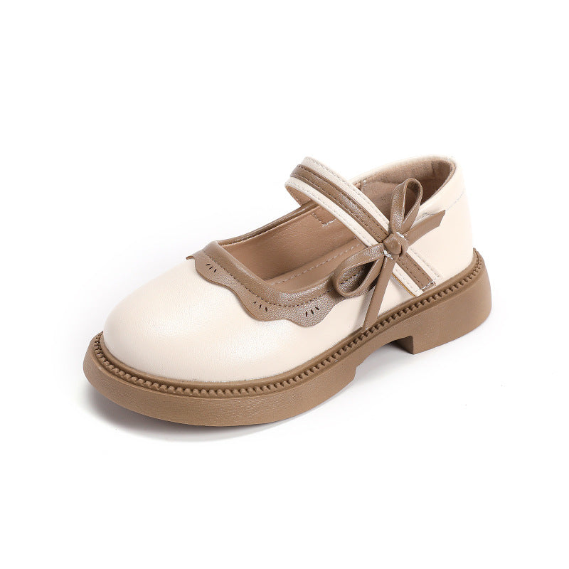 Fashion Girl School Shoes Patchwork Kid Princess Shoes for Children Shallow Toddler Ruffled Edge Leather Shoes Causal Mary Janes