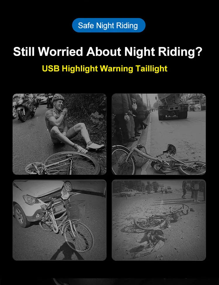 Cycling Bicycle Front Rear Light Set Bike Defense Flashlight Stick MTB Waterproof Taillight LED Lantern Bicycle Accessories