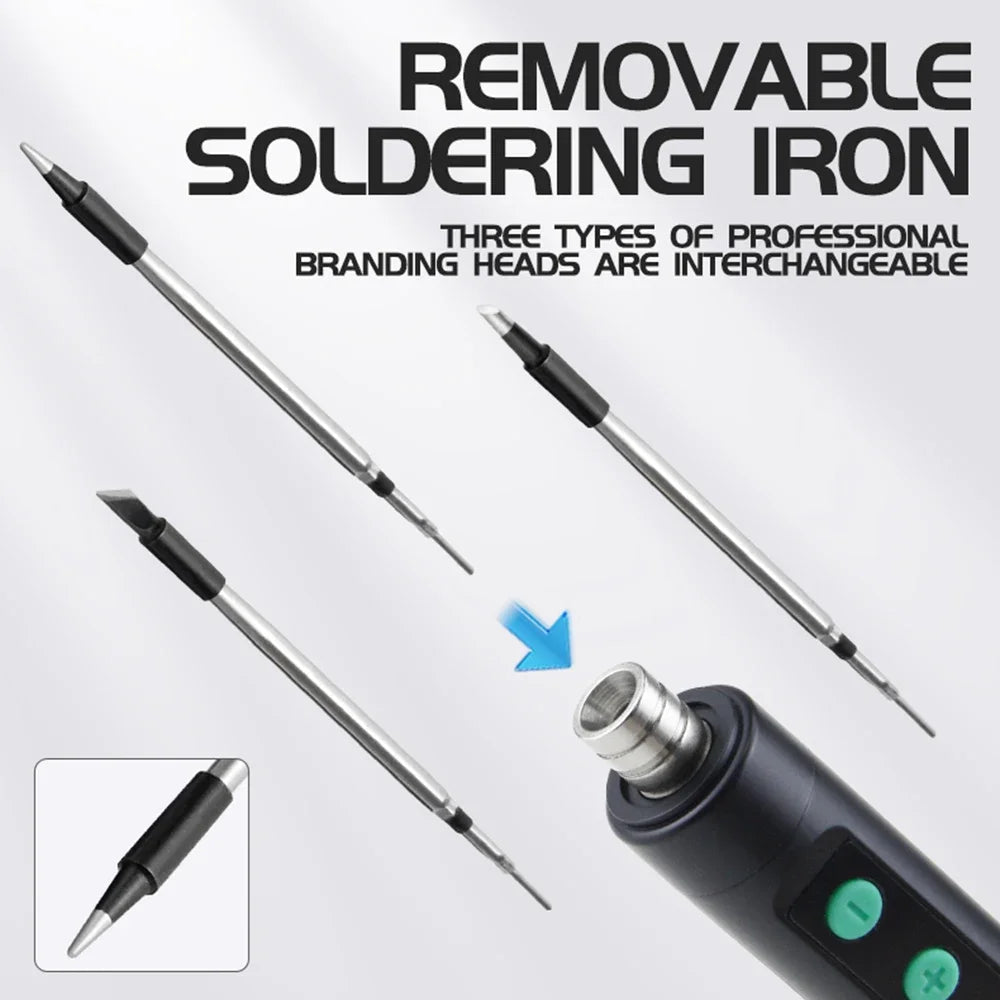 8-15W Type-C Digital Electric Soldering Iron Kit Intelligent Adjustable Temperature Fast Heating Mini Solder Irons Repair Tool