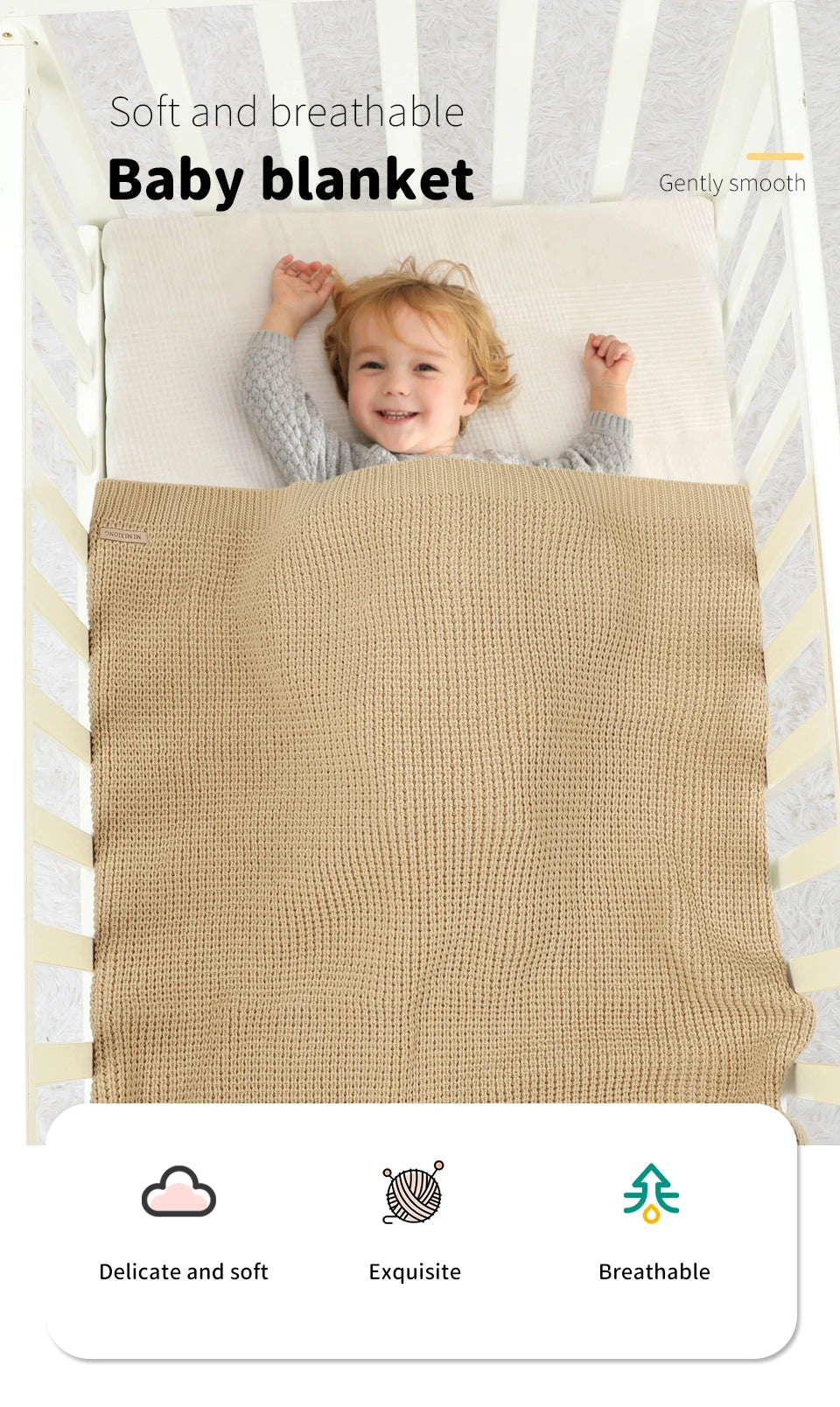 Baby Blankets 90*70cm Knitted Newborn Boys Girls Stroller Swaddle Wrap Infant Netural Crib Cellular Toddler Throwing Quilts Mats