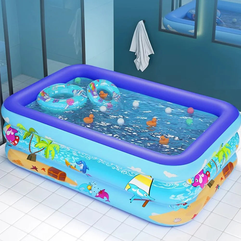 Inflatable Swimming Pool Indoor Outdoor PVC Swimming Pool Cartoon Thickening Swimming Pool for Toddler Kids Pool