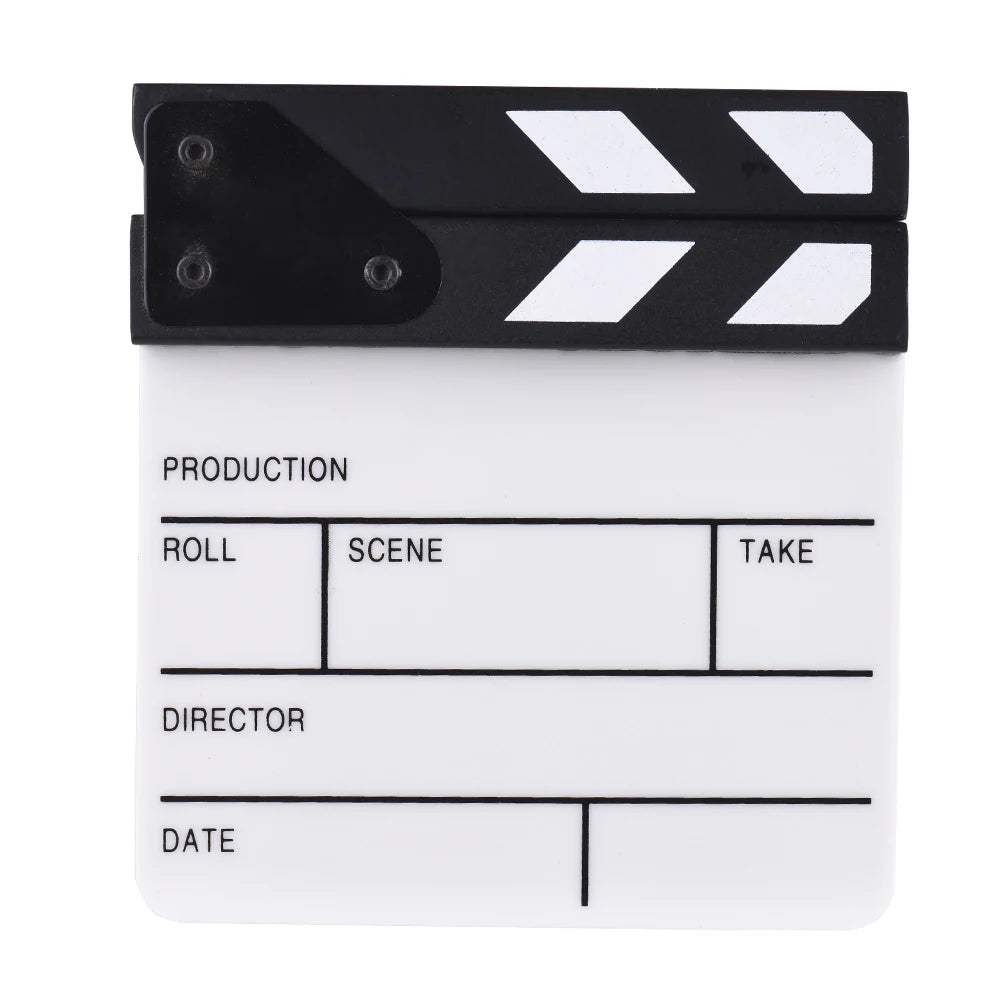 Andoer Compact Size Acrylic Clapboard Clapper Board Dry Erase Director TV Movie Film Cut Action Scene Clapper Board