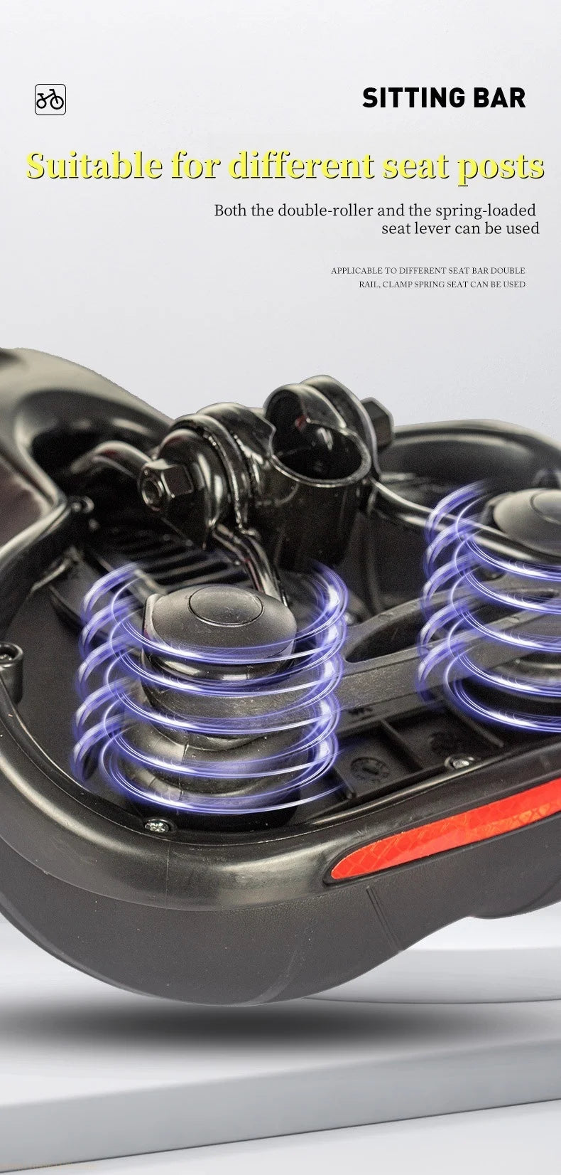 Bicycle seat pad thickened and waterproof universal mountain road seat pad shock-absorbing ball model charging tail light design