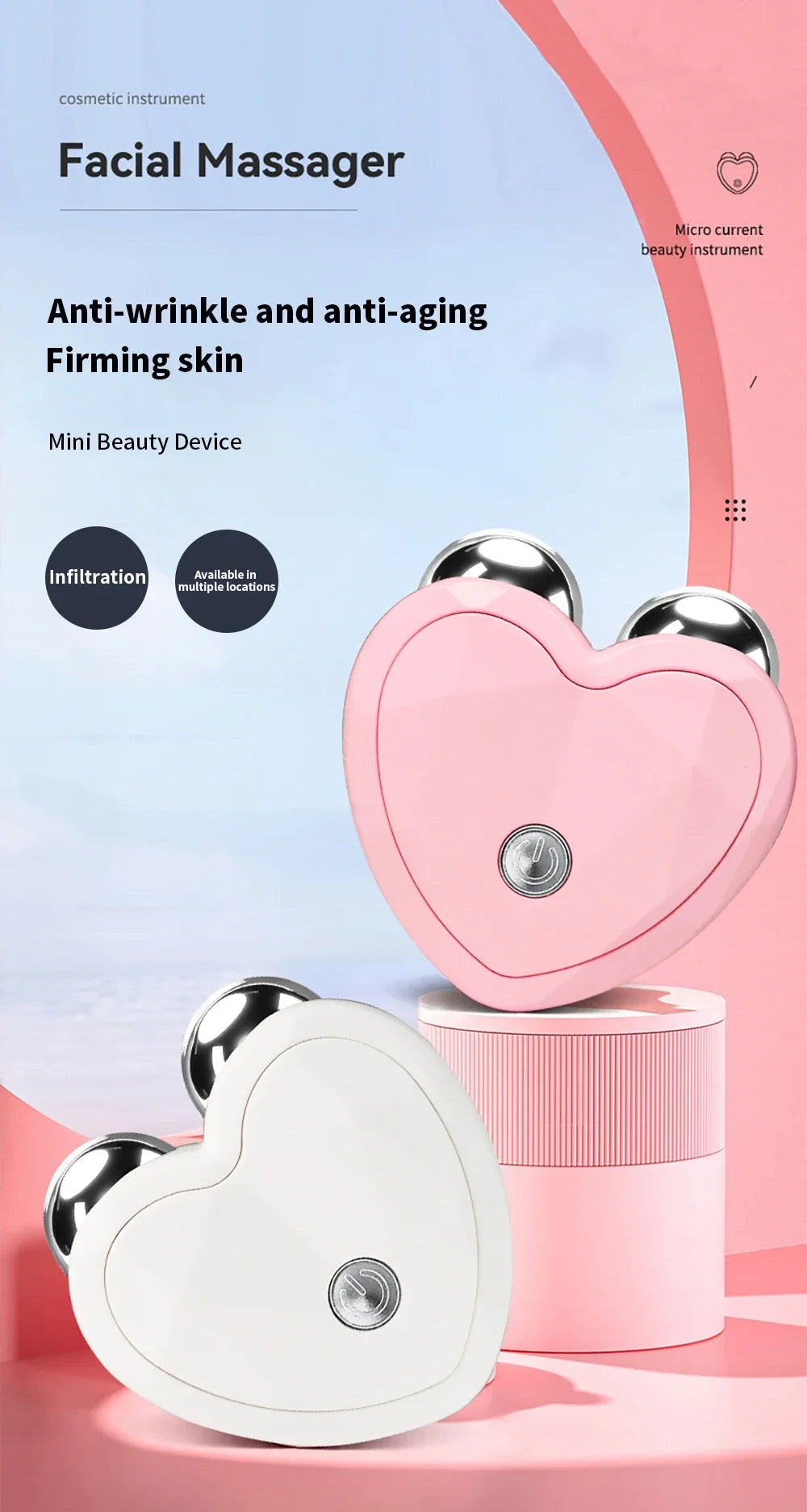 Face Lifting Machine Facial Massager Microcurrent Roller Charging Facial Anti  Skin Tightening Wrinkle Rejuvenation Beauty tool